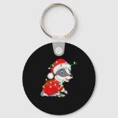 Badger Christmas Lights Santa Costume Cute Animal Sleutelhanger (Voorkant)
