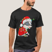 Badger Christmas Lights Santa Costume Cute Animal T-shirt (Voorkant)