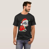 Badger Christmas Lights Santa Costume Cute Animal T-shirt (Voorkant volledig)