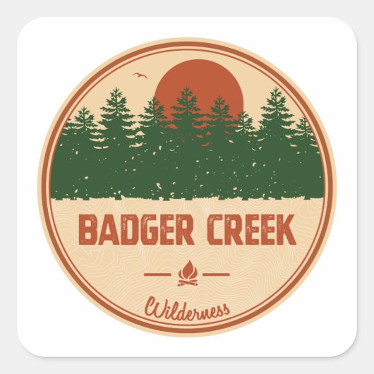 Badger Creek Wilderness Oregon Vierkante Sticker (Voorkant)
