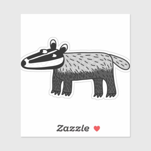 Badger Cute Wildlife Sticker (Vel)