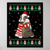 Badger Dier Matching Familie Lelijk Kerstzweet Poster (Voorkant)