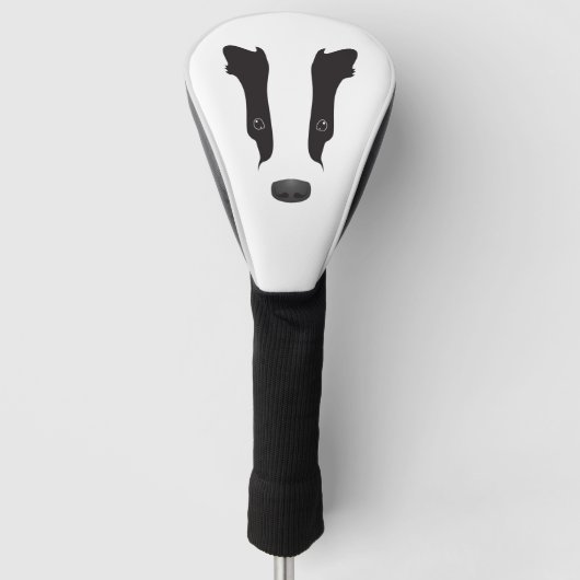 Badger Face Silhouette Golfheadcover (Voorkant)
