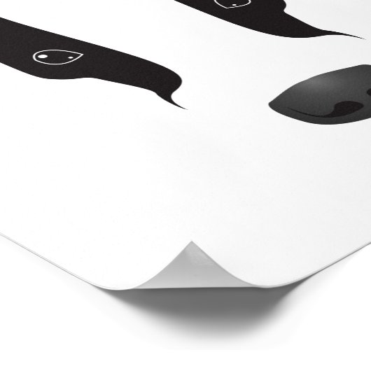 Badger Face Silhouette Poster (Hoek)