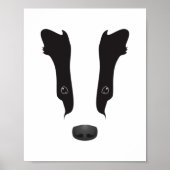 Badger Face Silhouette Poster (Voorkant)