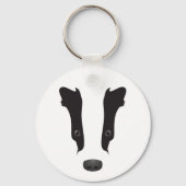 Badger Face Silhouette Sleutelhanger (Voorkant)