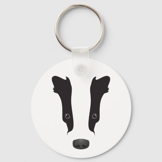Badger Face Silhouette Sleutelhanger (Voorkant)