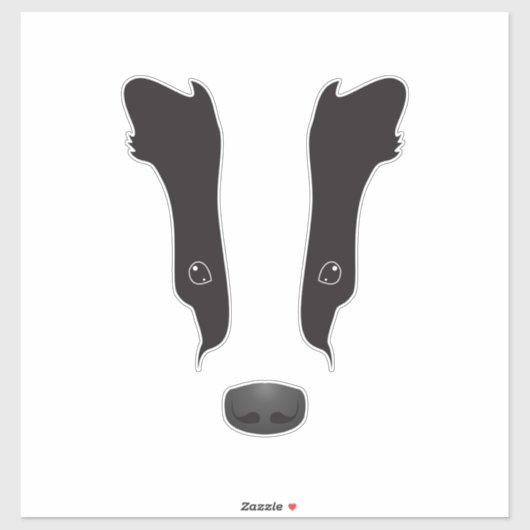 Badger Face Silhouette Sticker (Vel)