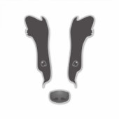Badger Face Silhouette Sticker (Voorkant)