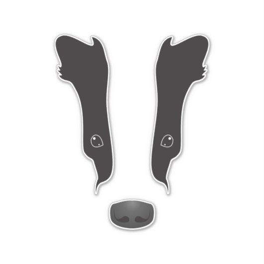 Badger Face Silhouette Sticker (Voorkant)