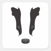Badger Face Silhouette Vierkante Sticker (Voorkant)