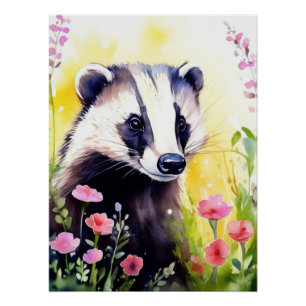  Badger Fantasy Art Poster