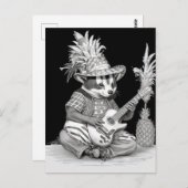 Badger gitaar spelen met ananas verjaardag briefkaart (Voorkant / Achterkant)