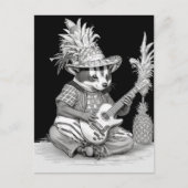 Badger gitaar spelen met ananas verjaardag briefkaart (Voorkant)
