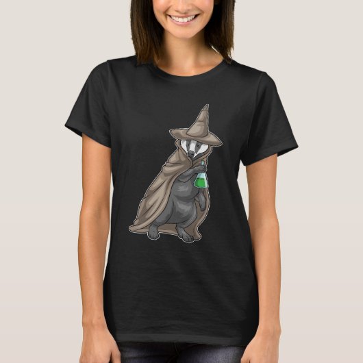 Badger Halloween Witch T-shirt (Voorkant)