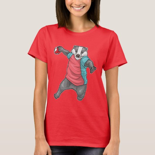 Badger Handbal speler Handbal T-shirt (Voorkant)