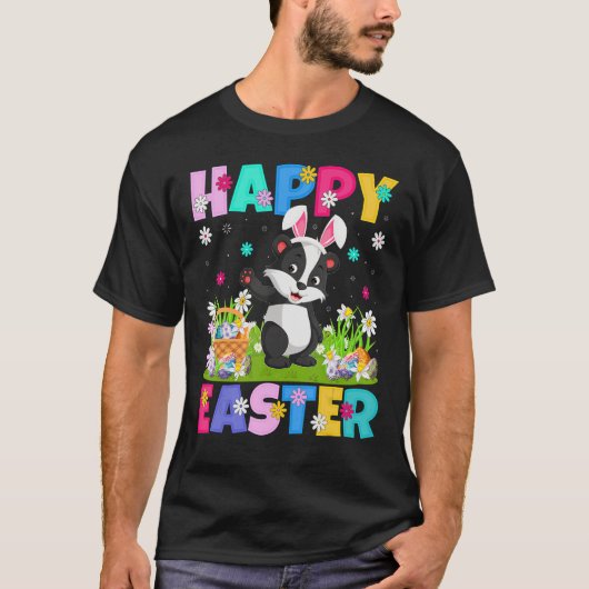 Badger Happy Paaster Bunny Badger Paasdag T-shirt (Voorkant)