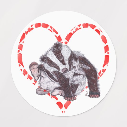 BADGER HEART LABELS (Design 2)