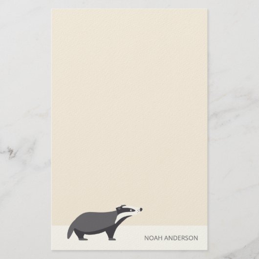 Badger houtland dier kinder briefpapier (Voorkant)