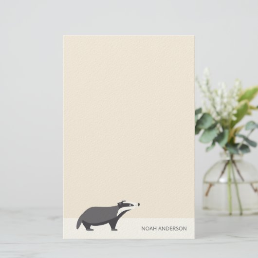 Badger houtland dier kinder briefpapier (Staand voorkant)