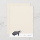 Badger houtland dier kinder briefpapier notitiekaartje (Voorkant / Achterkant)
