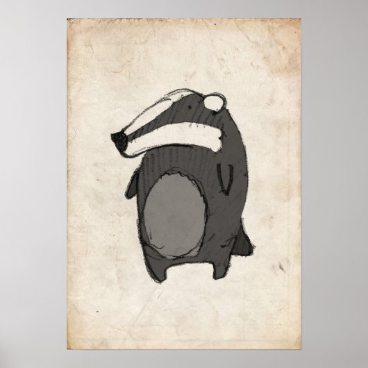 Badger Illustratie Poster (Voorkant)