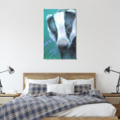 Badger in de blaubeldoek van bossen canvas afdruk (Insitu (Slaapkamer))