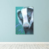 Badger in de blaubeldoek van bossen canvas afdruk (Insitu (Houten vloer))