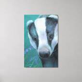 Badger in de blaubeldoek van bossen canvas afdruk (Voorkant)