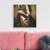 Badger in een pak | Dierenkunst | Dier in een pak Canvas Afdruk (Insitu (Woonkamer))