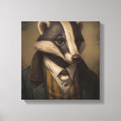 Badger in een pak | Dierenkunst | Dier in een pak Canvas Afdruk (Voorkant)