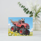 Badger in een vrachtwagen briefkaart (Staand voorkant)