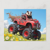 Badger in een vrachtwagen briefkaart (Voorkant)
