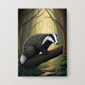 Badger in Enchanted Forest Button (Voorkant)