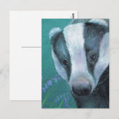 "Badger in het briefkaart van de bossen van bluebe (Voorkant / Achterkant)