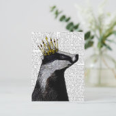 Badger King Briefkaart (Staand voorkant)