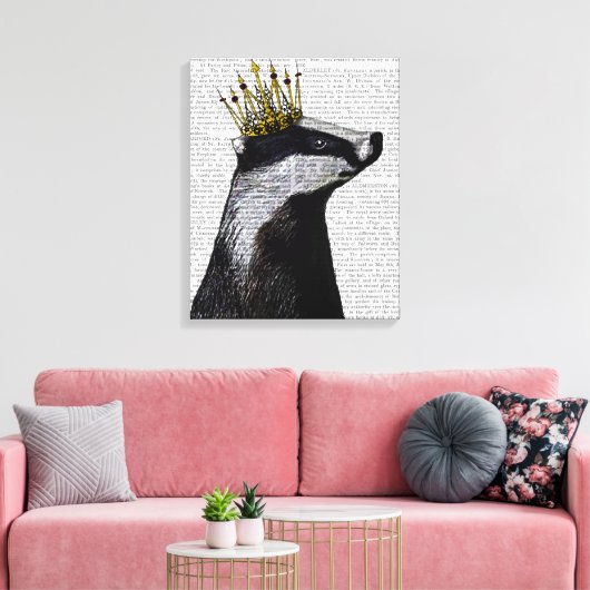 Badger King Canvas Afdruk (Insitu (Woonkamer))