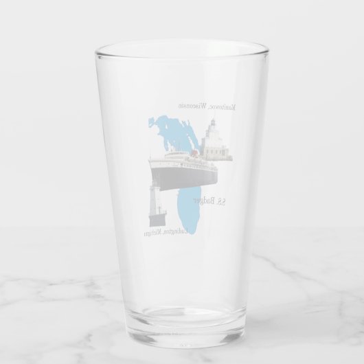 Badger Lake Michigan Glas (Achterkant)