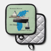 Badger Lake Michigan veranderlijke achtergrondkleu Pannenlap (Voorkant / Achterkant)