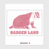 Badger Land  Verstoord Wit Sticker (Vel)