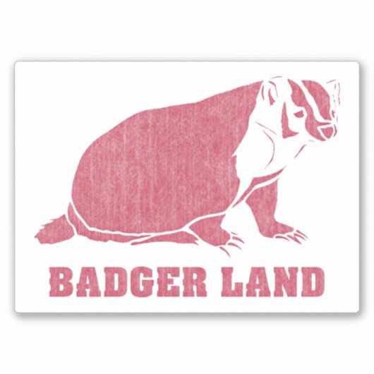 Badger Land  Verstoord Wit Sticker (Voorkant)