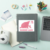 Badger Land  Verstoord Wit Sticker (iPad Cover)