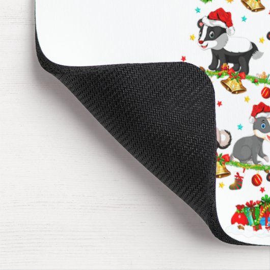 Badger Lights Xmas Santa Badger Christmas Tree  Muismat (Hoek)