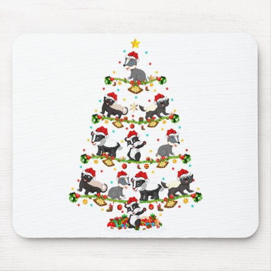 Badger Lights Xmas Santa Badger Christmas Tree  Muismat (Voorkant)