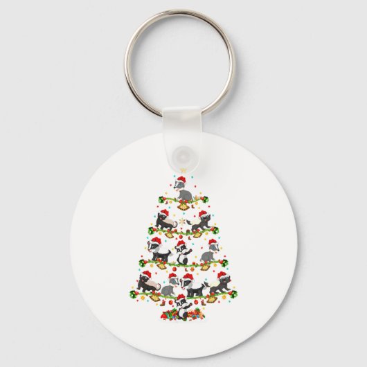 Badger Lights Xmas Santa Badger Christmas Tree Sleutelhanger (Voorkant)