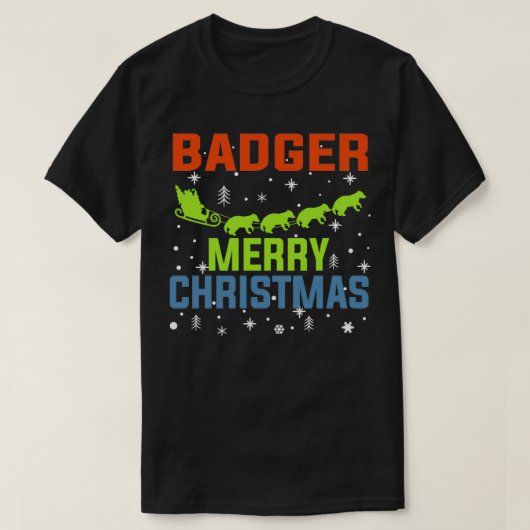 Badger Merry-kerstcadeautjes Ugly Sweater T-shirt (Design voorkant)