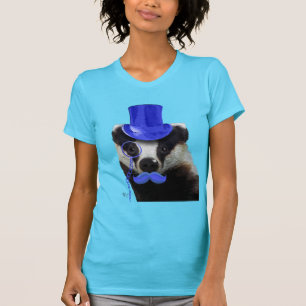Badger met Blue Top Hat en Mustache