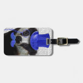Badger met Blue Top Hat en Mustache Bagagelabel (Voorkant horizontaal)