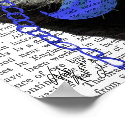 Badger met Blue Top Hat en Mustache Poster (Hoek)