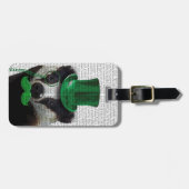 Badger met Green Top Hat en Mustache Bagagelabel (Voorkant horizontaal)